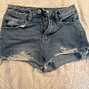 KanCan Blue Distressed Jean Shorts High-Waisted